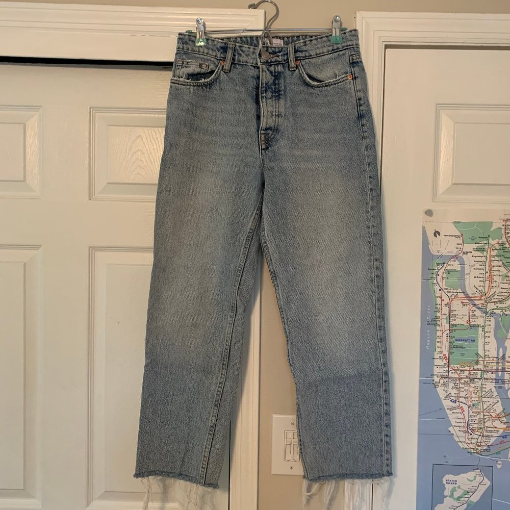 Zara Straight Leg Light Wash Jeans